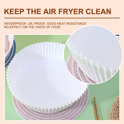 16cm Air Fryer Disposable Paper Liner Non-Stick Mat Parchment Wood Pulp Steamer Round Paper Tray for Microwave Baking Mat Liners