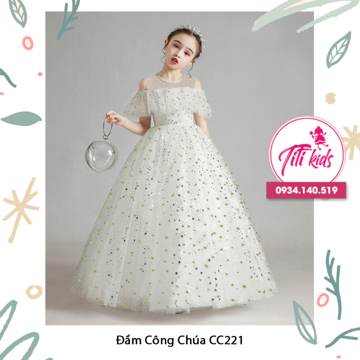 Đầm Công Chúa Trẻ Em Trắng Dài Ngôi Sao Titikids - CC221 | Lazada.vn