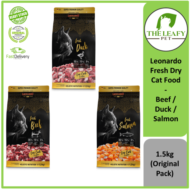Leonardo Fresh Dry Cat Food Holistic / Low Carbohydrates ( Duck / Salmon / Beef ) 1.5kg