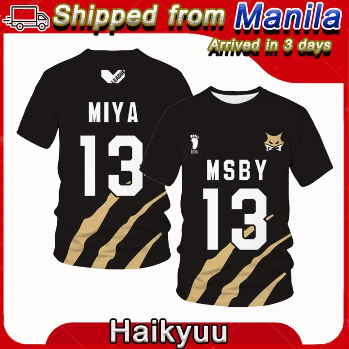 Haikyuu MSBY Black Jackals Jersey Hinata Meian Bokuto Miya Cosplay ...