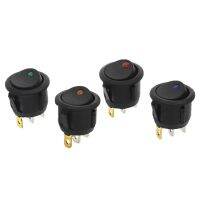 [DSDW]❁ ■ ❁4 Pcs 3 Pins พร้อมสวิตช์ไฟ Led 12V 16A DC 23X23X25Mm Cat Eye Switch รถ Auto Round Rocker Switch ON-OFF