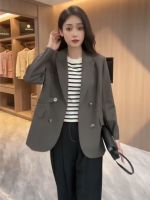 Uniqlo 2023 New Fashion version blazer for women small and short 2023 new autumn loose and high-end casual black small suit top