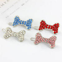 Hot Bling คริสตัลที่ละเอียดอ่อนสุนัข Hairpin Rhinestone กระดูก Cat คลิปผมสัตว์เลี้ยง Shih Tzu York Bow Tie ตกแต่งอุปกรณ์สุนัข