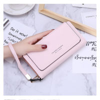 Womens Wallet Buckle Long Solid Color Zipper Coin Purses Female Letter Wristband Card Holder Ladies High Capacity Clutch Bag