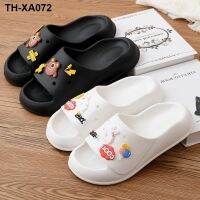 Slippers womens summer fashion thick-soled couples beach shoes home non-slip soft-soled outerwear sandals and slippers for men