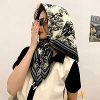 Spring Scarf Womens Luxury Design Scarf Silk Smooth Scarf Soft Muslim Headband Shawl Beach90x90cm