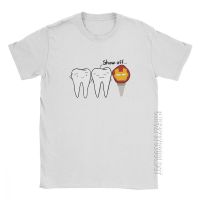 Mens Show-Off Tooth T-Shirt Dental Implant Dentist Dentistry Basic Tees O-Neck Male Tshirt Tops Pure Cotton T Shirt Plus Size