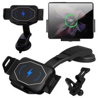 15W Qi Wireless Car Charger Mount Holder Fast Phone Charger for Samsung Galaxy Z Fold 3 2 iPhone 13 12 Max Huawei Mate X