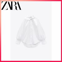 ▪◄ Zara ใหม่ เสื้อเชิ้ตแขนพัฟ สีขาว ทรงหลวม สําหรับผู้หญิง