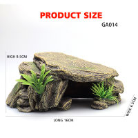 1Pc Fish Tank Rock Cave Decor ทนทานเรซิ่นสัตว์เลื้อยคลานปีนเขา Rocks Aquarium Mountain Stone Landscape Ornament