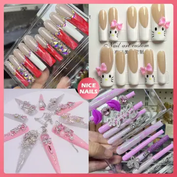 Amazon.com: Hello Kitty sanrio edition press on nails (Medium, 3xl square)  : Handmade Products