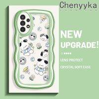 Chenyyka เคสปลอกสำหรับ Samsung กาแลคซี A04s A13 5G ลายการ์ตูนน่ารักลูกสุนัขแฟชั่นขอบครีมเคสโทรศัพท์โปร่งใสเก๋ไก๋ป้องกันเลนส์กล้องกันกระแทกเคสซิลิโคนอ่อนชัดเจน