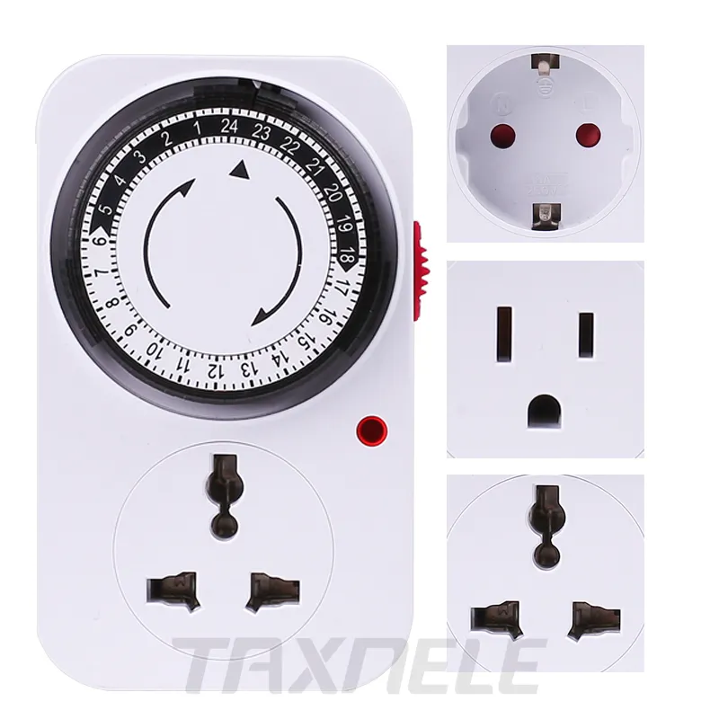 Universal 24 Hour Cyclic UK EU US Plug Mechanical Timer Smart Socket Timer  Switch Socket Electric Outlet Timing Socket UK