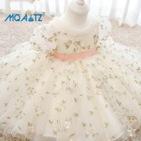 MQATZ Baby Girl Clothes Lace Princess Dresses Baptism Toddler Birthday Dress Infant Child Flower Puff Sleeve 1-5 Years L1982XZ