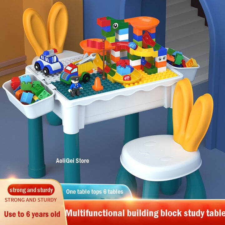 FUSSIN Building Blocks Table and Chair Set with 168 502pcs Blocks