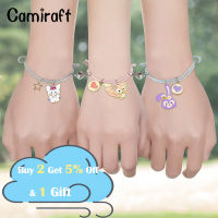 Camiraft 3ชิ้นการ์ตูนสร้อยข้อมือแม่เหล็กความสัมพันธ์จับคู่แฮนด์เมดน่ารัก BFF สร้อยข้อมือสำหรับ3แฟนครบรอบวันเกิด Gift