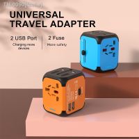 ✇❆▪ faefw Adaptador de Tomada Elétrica Carregador Conversor UE REINO UNIDO EUA AU Plug Internacional Viagem Universal Carregador 2 Carregamento USB 5V 2.4A