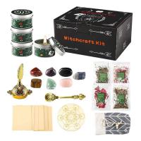 Witchcraft Supplies Kit Crystal Stone Dried Flower Candle Magic Set Healing Crystals And Colored Magic Spiritual Candles