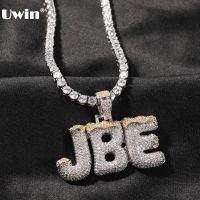 №✔▲  UWIN Custom Drip Name Pendant Necklace Iced Color Letters Hip Hop Jewelry for