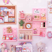 W&amp;G Ins Storage Rack Shelf 10pcsset Room Decorations Wall Shelf Creative Kawaii Hole Board Bathroom Racks Kitchen Accessories
