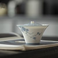 ภาพวาดด้วยมือ Gaiwan สำหรับชุดน้ำชา Tureen ชามจีนถ้วยเก็บ