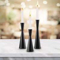 {6shop Department Store} Matte Black เชิงเทียนชุด3สูงเชิงเทียนสำหรับเทียนเรียวโลหะ Candelabra สำหรับงานแต่งงาน Dinning Party