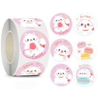 50-500pcs Kawaii Cat Thank You Stickers Adhesive Gift Decoration Seal Labels for Baking Packaging Envelope Seals Kids Reward Stickers
