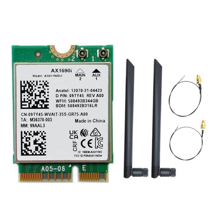 ax1690i-wifi-card-2x8db-antenna-ax411-wi-fi-6e-speed-2-4-gbps-802-11ax-2-4-5-6ghz-bluetooth-5-3-wireless-module