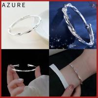 AZURE โลหะสำหรับตกแต่ง สร้อยข้อมือเงินแท้ กำไลข้อมือกำไล เสน่ห์เสน่ห์ สายรัดข้อมือสตรี น่าดึงดูดดึงดูด 57mm ครับ ห่วงโซ่ข้อมือ คนรักการรัก