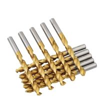 10PCS 0.5mm-5.0mm High Speed Steel Titanium Coated Straight Shank Twist Drill Bits For Metal (1mm/1.5mm/2mm/2.5mm/3mm/4mm/5mm) Drills Drivers