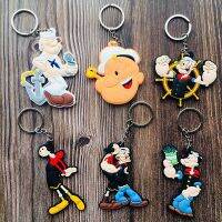 Hot Sale Popeye Sailor Cartoon PVC Key Chain Olive Oyl Bobbi Fashion Classic Anime Children 39;s Favorite Childhood Gifts Key Ring