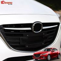 สำหรับ Mazda 3 Axela BM 2014 2015 2016 Hatchback Sedan Chrome ด้านหน้าหม้อน้ำตาข่ายกระจังหน้าฝาครอบตกแต่งรถ