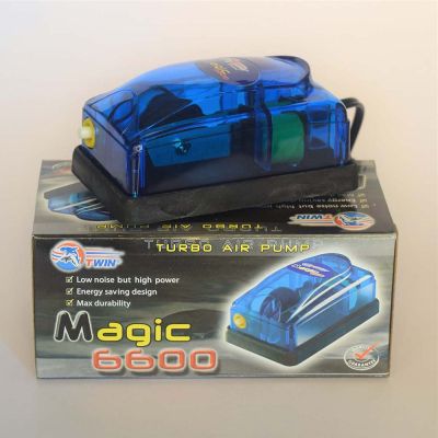 Magic 6600 ปั้มลมเพิ่มออกซิเจน 1 ทาง สำหรับกุ้งปลา สีฟ้าใสสวยงาม
