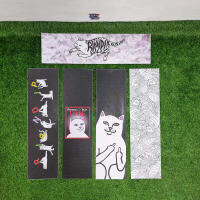 [0304] สติ๊กเกอร์กระดาษทราย ลายแมวในท่าต่างๆ ขนาด 83x24cm street skateboard Grip tape