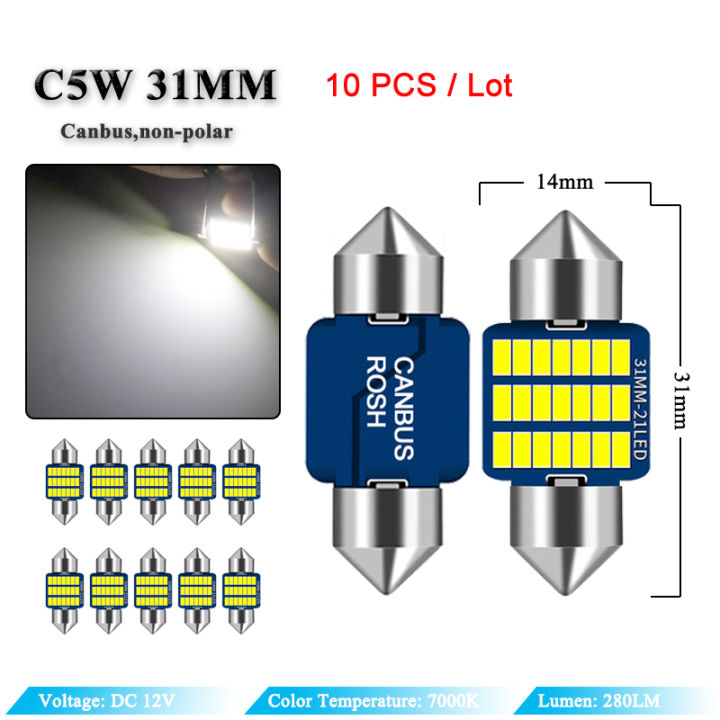 10ชิ้นรถยนต์-c5w-พู่ห้อยหลอดไฟ-led-c-an-bus-31มิลลิเมตร36มิลลิเมตร39มิลลิเมตร41มิลลิเมตร12โวลต์7000พันสีขาวอัตโนมัติภายในโดมลำต้นไฟป้ายทะเบียนโคมไฟ