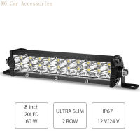 8" 15" 20" 12D Slim LED Light Bar Double Row 60W 120W 180W 4x4 Led Bar For Car Lada Tractors SUV ATV Off Road LED Work Light