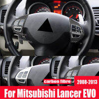 สำหรับ Mitsubishi Lancer EVO 2008-2013อุปกรณ์เสริมการปรับเปลี่ยนปุ่มพวงมาลัยคาร์บอนไฟเบอร์สติกเกอร์ตกแต่ง Accessories