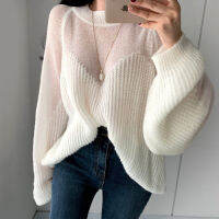 Gaganight Elegant Women Sweater Loose Transparent Solid Pullover Casual Sweet Lady Chic Korean Sweaters Autumn Winter Pull Femme