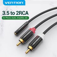 Vention แจ็ค3.5มม. ถึง2สายเคเบิล RCA ตัวเมียไปยังตัวผู้ตัวแยกสาย Aux สายออดิโอสำหรับแอมพลิฟายเออร์ทีวีโฮมเธียเตอร์แจ็ค3.5สาย Aux RCA