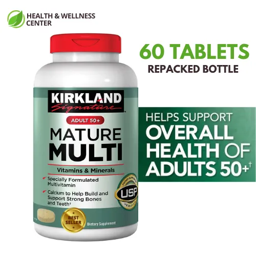 Kirkland Mature Multi 60 Tablets for Age 50+ Repacked Bottle Trial Pack