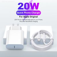 20W Original Charger 14 13 12 USB C Fast Charging XS XR X 8 Type-C Cable