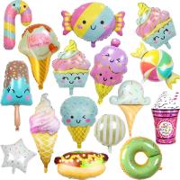 【DT】hot！ New candy dessert series cake Foil Birthday Hawaii Decoration baby shower Kids Balloons