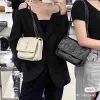 กระเป๋าโซ่ Y + Niki ของแท้,กระเปาสะพายข้างหนังวัวกล่องดั้งเดิม Bag22X15CM สะพายไหล่ผู้หญิง