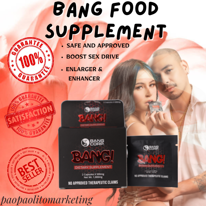 BEST Seller ORIGINAL 2 CAPSULES BANG FOOD SUPPLEMENT FOR MEN x 500mg