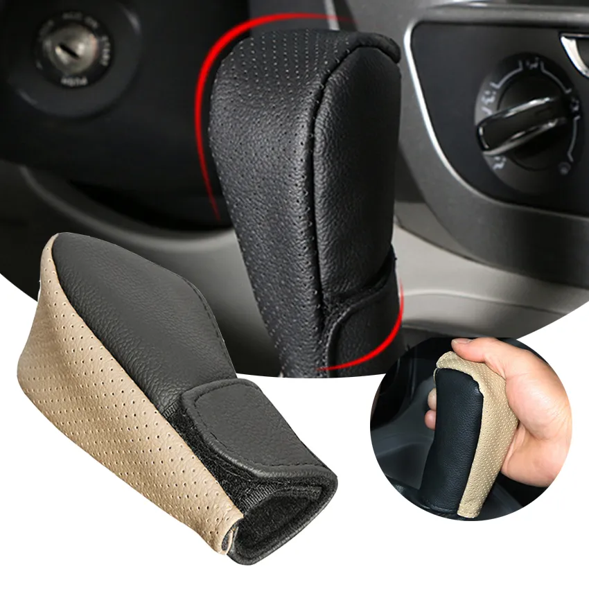 Car Gear Shift Knob Cover PU Leather Car Handbrake Non-slip Universal  Protector