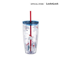 LocknLock แก้วพลาสติก 2 ชั้นพร้อมหลอด Double Wall Cold Cup รุ่น HAP507