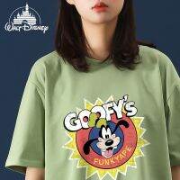 ดิสนีย์ Goofy Dog เสื้อยืดผู้หญิง Anime Harajuku Kawaii เสื้อยืดขนาดใหญ่เสื้อ Gothic รอบคอเสื้อผู้หญิง2022ฤดูร้อน Y2k เสื้อผ้า