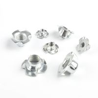 10pcs/lot M3 M4 M5 M6 M8 M10 Zinc Plated Four Claws Nut Speaker Nut T nut Blind Pronged Tee Nut Furniture Hardware