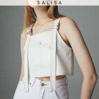 SALISA - OVERALL Crop Top with logo buckle &amp; adjustable strap