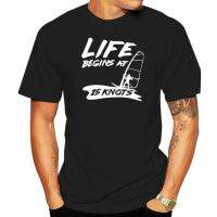 Life Begins At 25 Knots Kitesurfing Tshirts Graphic Cotton Windsurfing Paragliding T